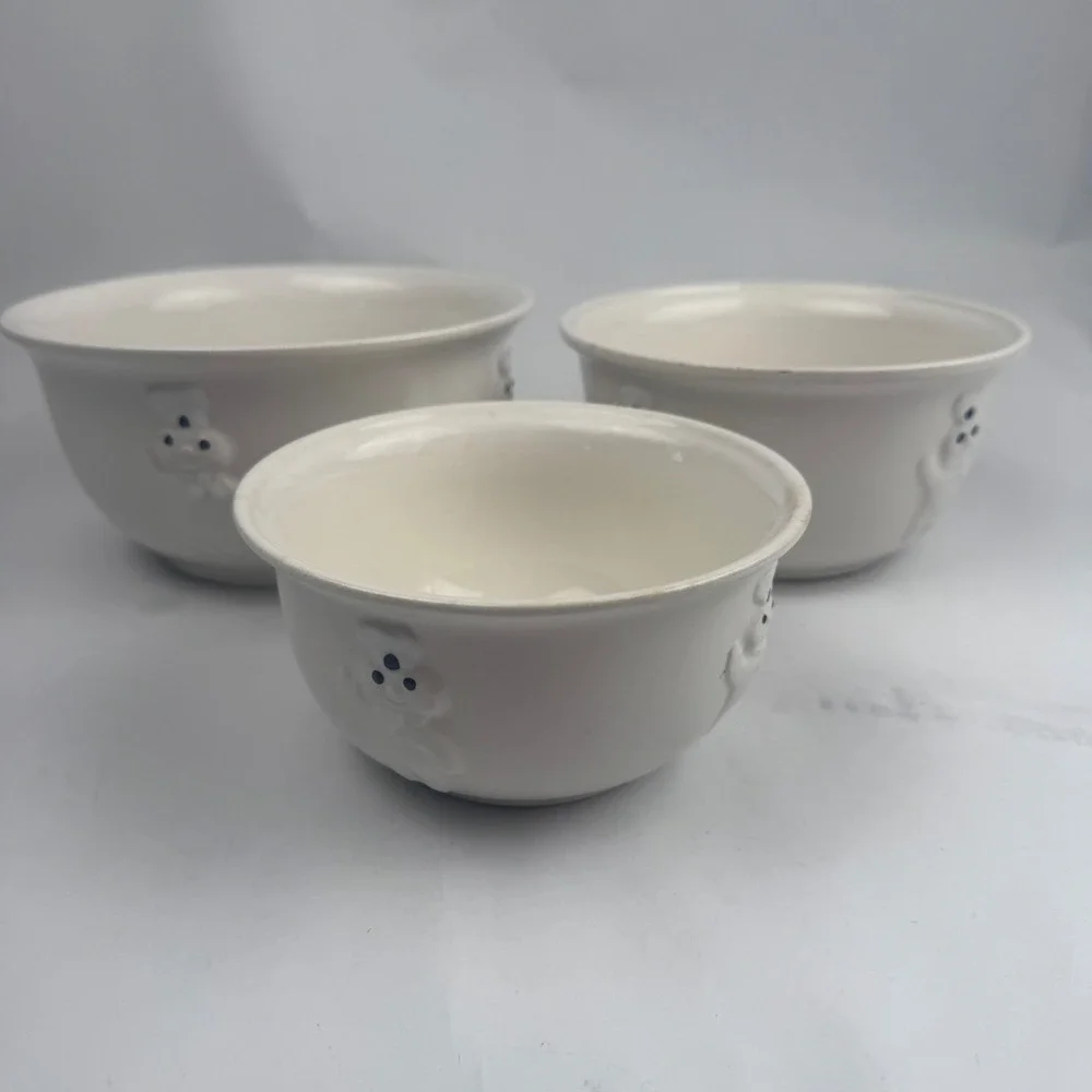 Pillsbury Doughboy Ceramic Mixing Bowl Set of 3 Vintage